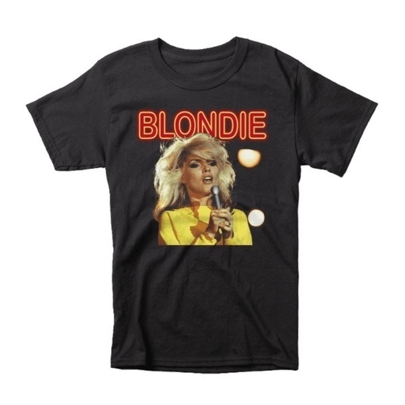 Maglietta Retrò Blondie Debbie Harry - Stile Anni 80/90 - Cotone Nero